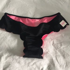 Victoria Secret black scalloped bikini bottom xs